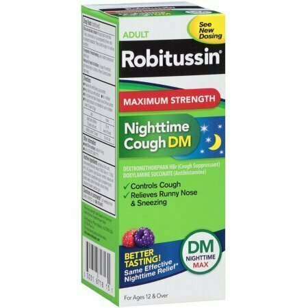 Robitussin Adult Maximum Strength Nighttime Cough DM Max Liquid 8 oz 