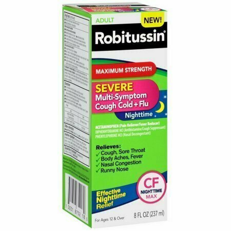 Robitussin Severe Maximum Strength Cough, Cold, & Flu Nighttime Medicine 8 oz 