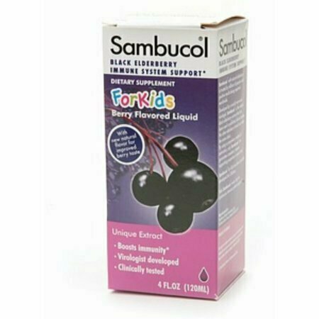 Sambucol Black Elderberry Immune System Support, For Kids, Berry Flavored Liquid 4 oz 
