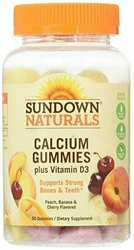 Sundown Naturals Calcium Plus Vitamin D3 Gummies, 50 Count 