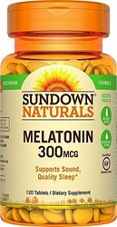 Sundown Naturals Melatonin 300 mcg, 120 Tablets 