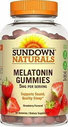 Sundown Naturals Melatonin 5 Milligram Gummies Strawberry Flavor, 60 Ct 