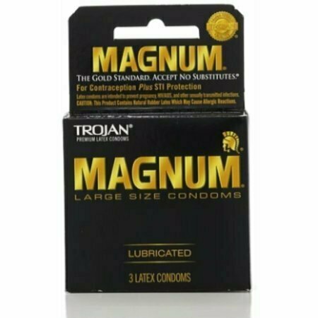 TROJAN MAGNUM Condoms Large Lubricated Latex 3 Each 