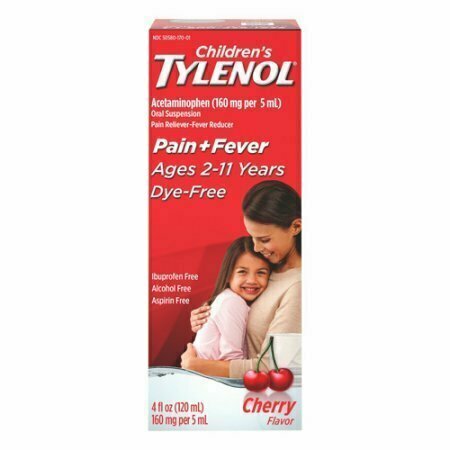 Tylenol Childrens Pain and Fever Reliever Dye-Free Liquid, Cherry Flavor, 4 oz 