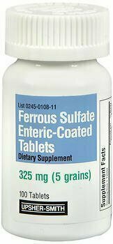 Upsher-Smith Ferrous Sulfate 325 mg - 100 Tablets 