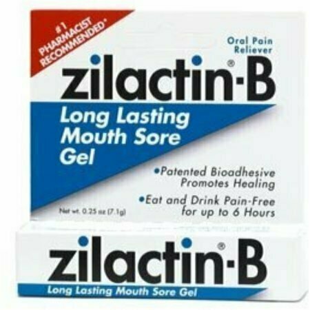 Zilactin-B Oral Pain Reliever, Long Lasting Mouth Sore Gel 0.25 oz 