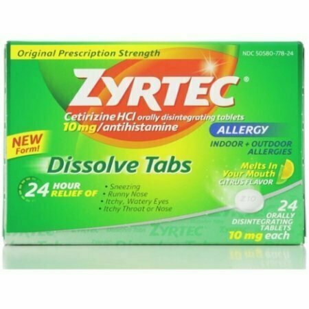Zyrtec 24 Hour Allergy Dissolve Tablets, Citrus 24 each 