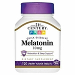 21st Century Melatonin Quick Dissolve Tablets, Cherry, 10 mg, 120 Count 