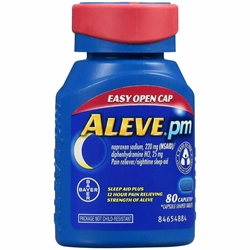 Aleve PM Pain Reliever/Nighttime Sleep-Aid Caplets 80 each 