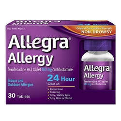 Allegra 24 Hour Allergy, 180mg Tablets, 45 ct. 