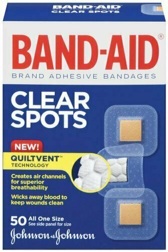 Band-Aid Brand Adhesive Bandages, Clear Spots, 50 Count 