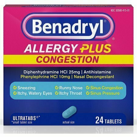 Benadryl Allergy Plus Congestion Ultra Tablets 24 each 