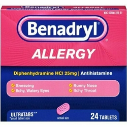 Benadryl Allergy Ultratab Tablets, 24 ct. 