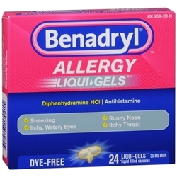 Benadryl Dye-Free Allergy Liquigel Capsules, 24 ct. 