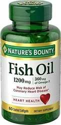Nature's Bounty Fish Oil 1200 mg, 60 Odorless Softgels 